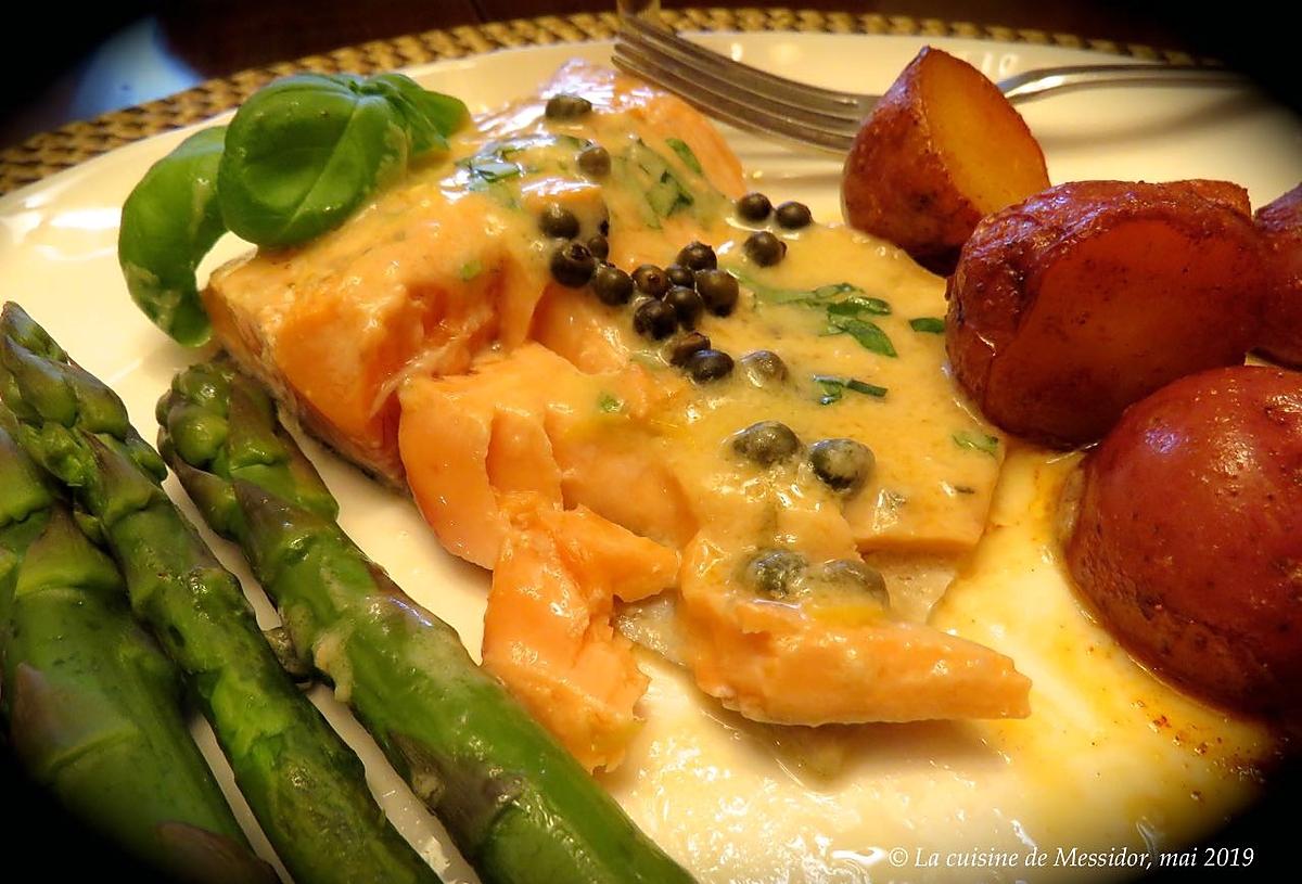 recette Filets de truite, sauce crémeuse câpres et citron