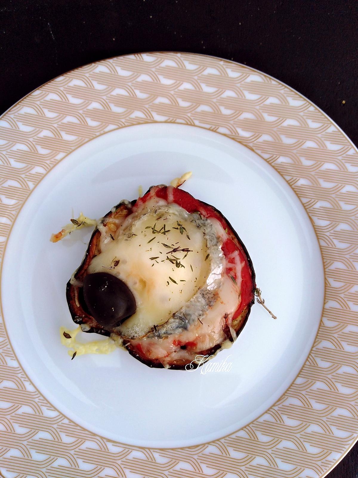 recette AUBERGINE AU FOUR, FAÇON MINI PIZZAS