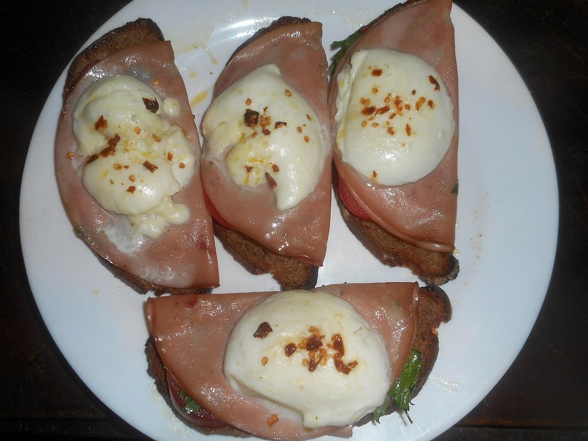 recette Bruschetta à la mortadelle