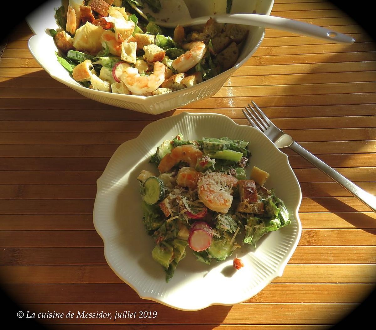 recette La César aux crevettes