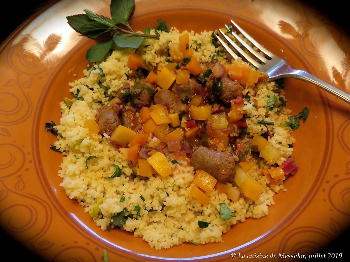 recette Poêlée de merguez à la bière, couscous aux pistaches +