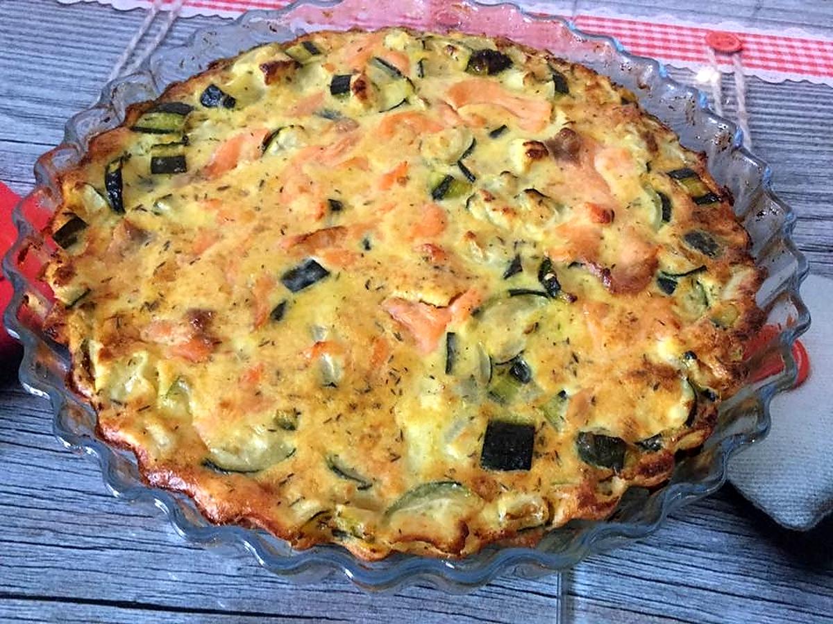 recette CLAFOUTIS COURGETTES ET SAUMON FUME