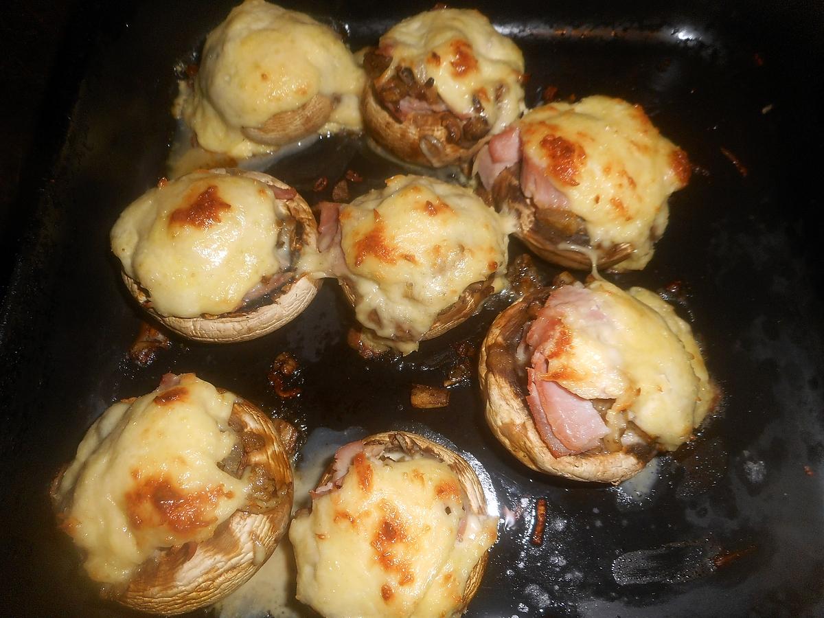 recette Champgnons farcis au jambon fromage