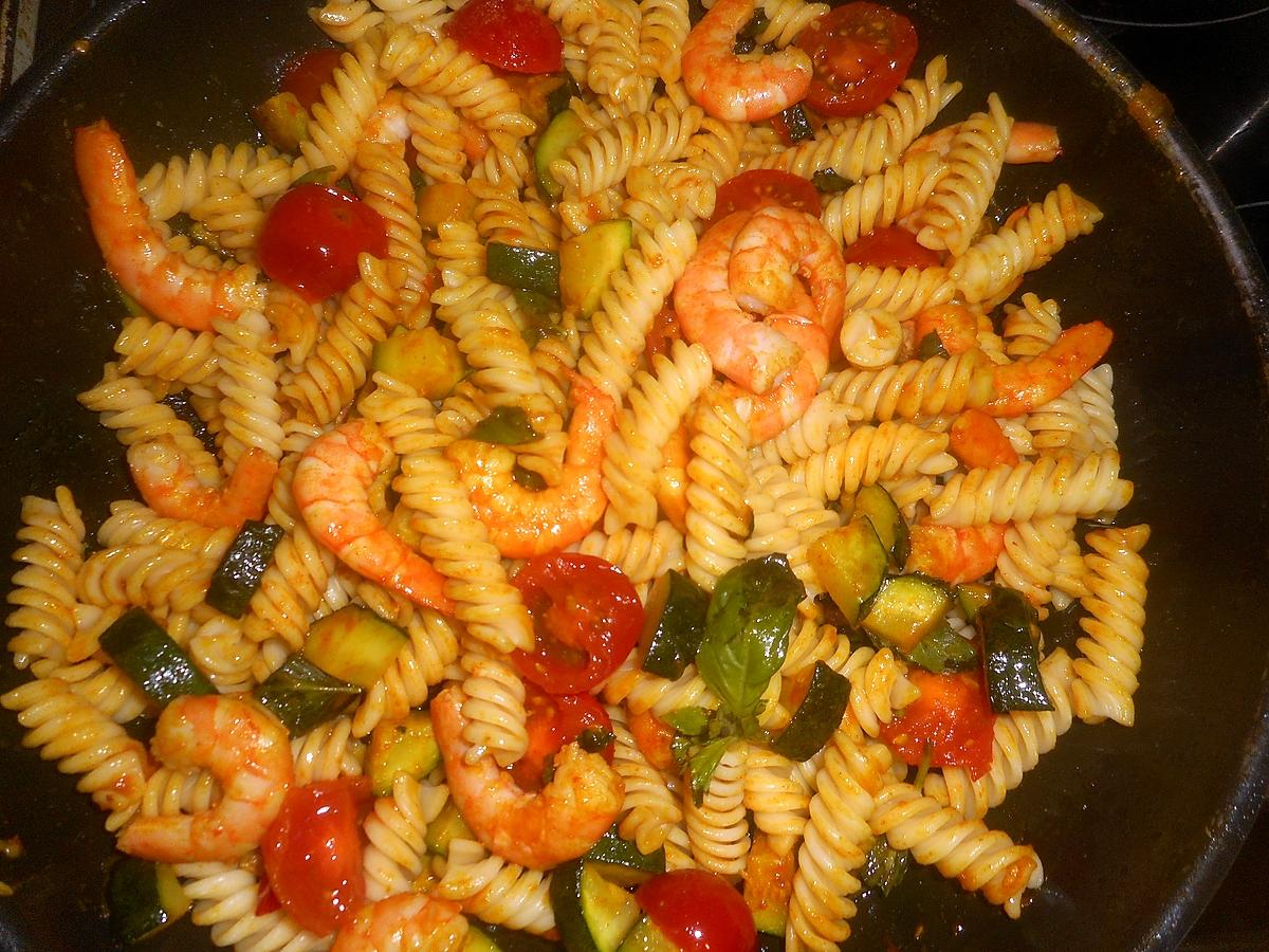 recette Fusilli au crevettes