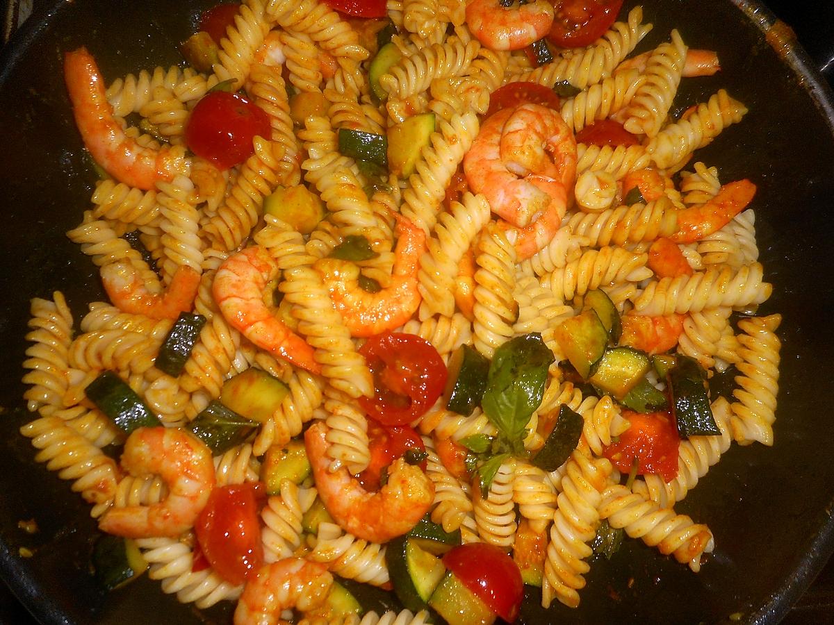 recette Fusilli au crevettes