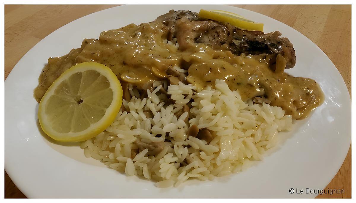 recette Lapin au citron et son riz forestier