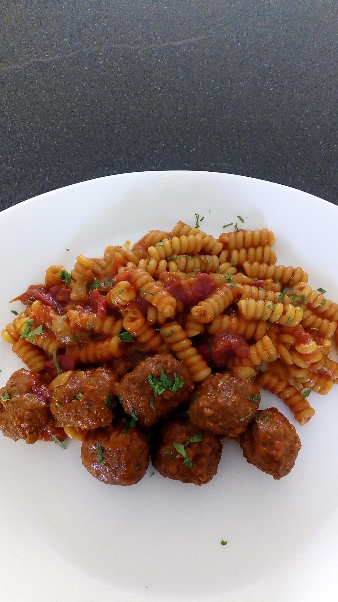 recette fusilli aux boulettes oriental