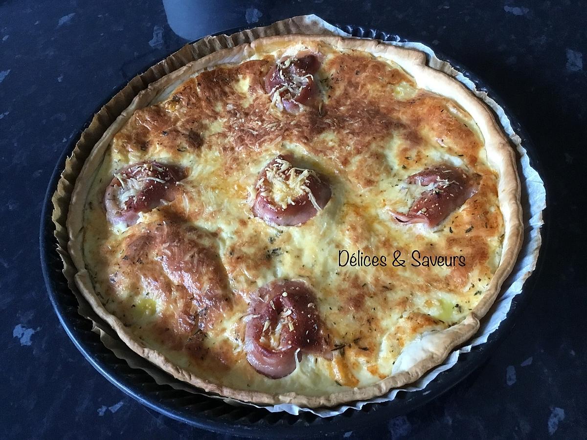 recette Quiche à la mortadelle et oeufs de caille