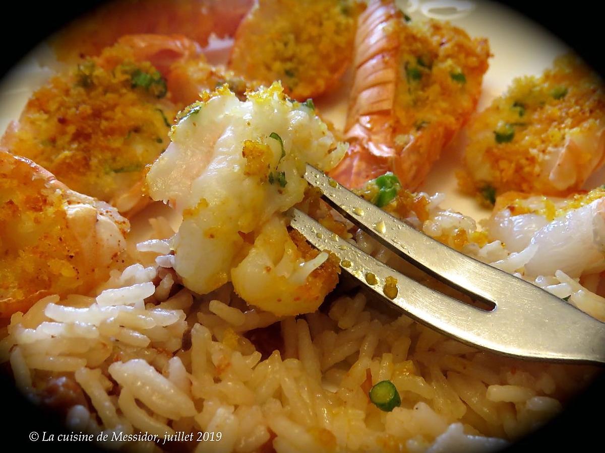 recette Langoustines au beurre de fleur d’ail, enrobage craquant +