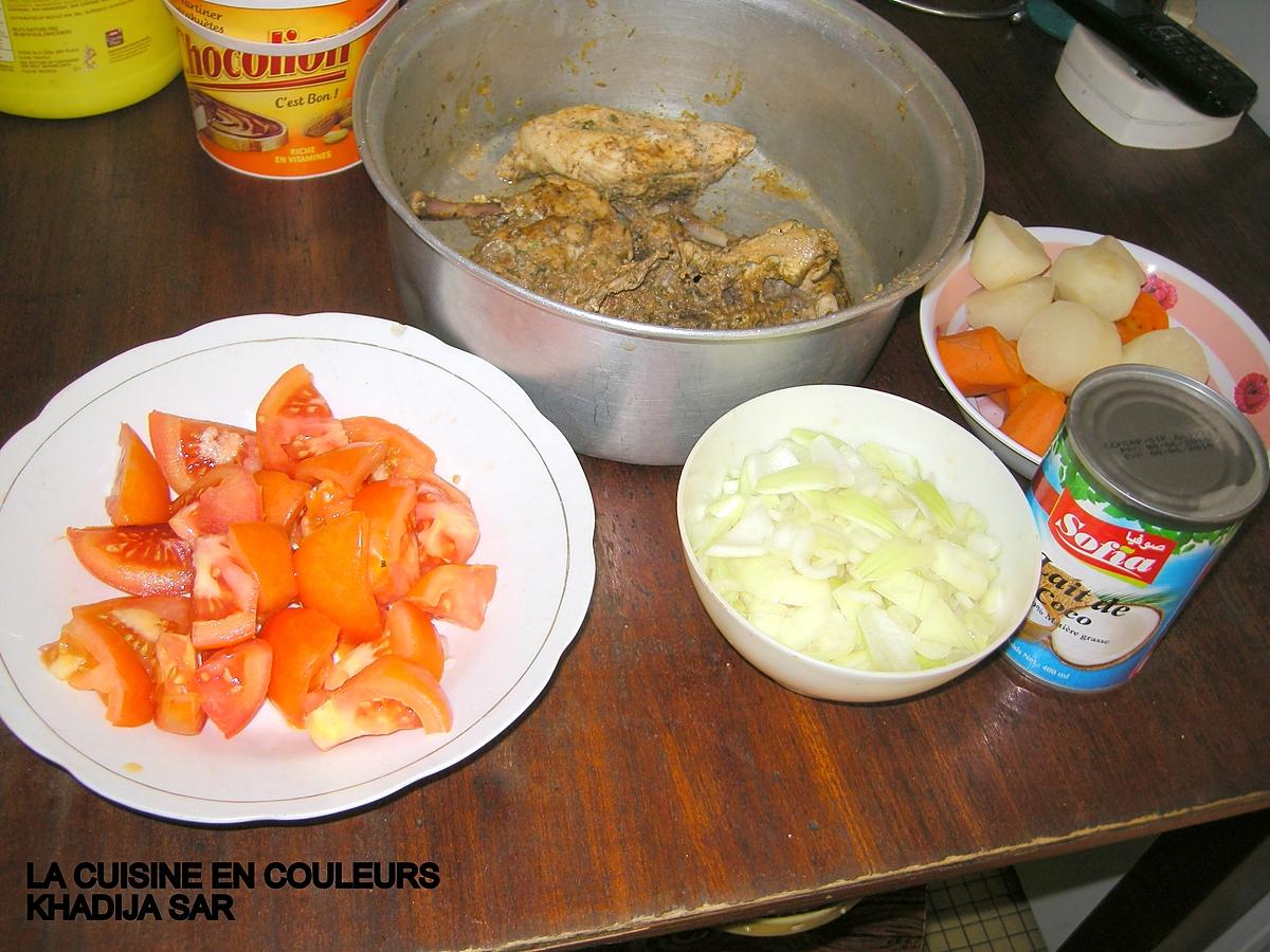 recette Poulet au lait de coco /Petits paniers