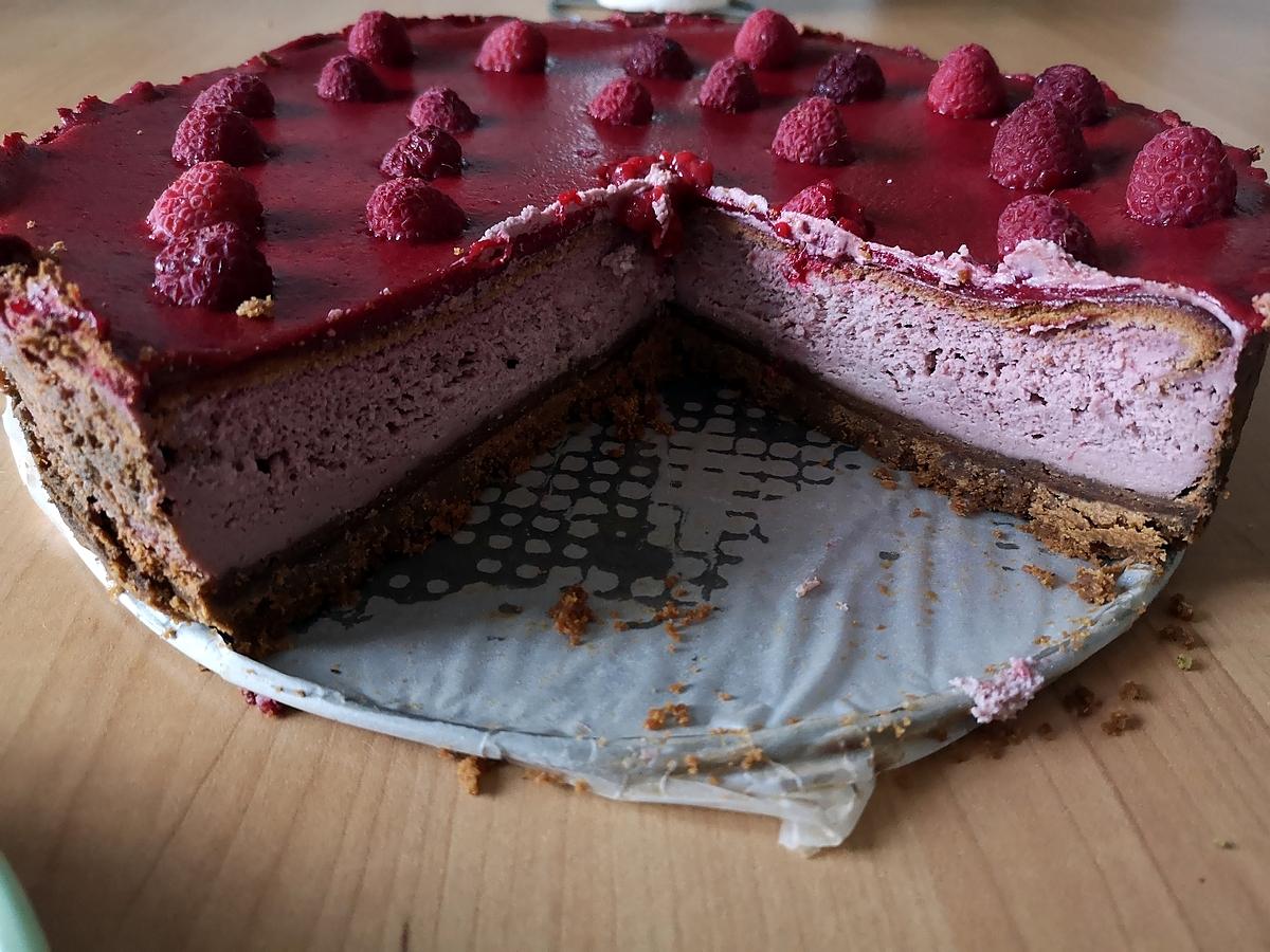 recette Cheesecake aux mures et son coulis de famboise