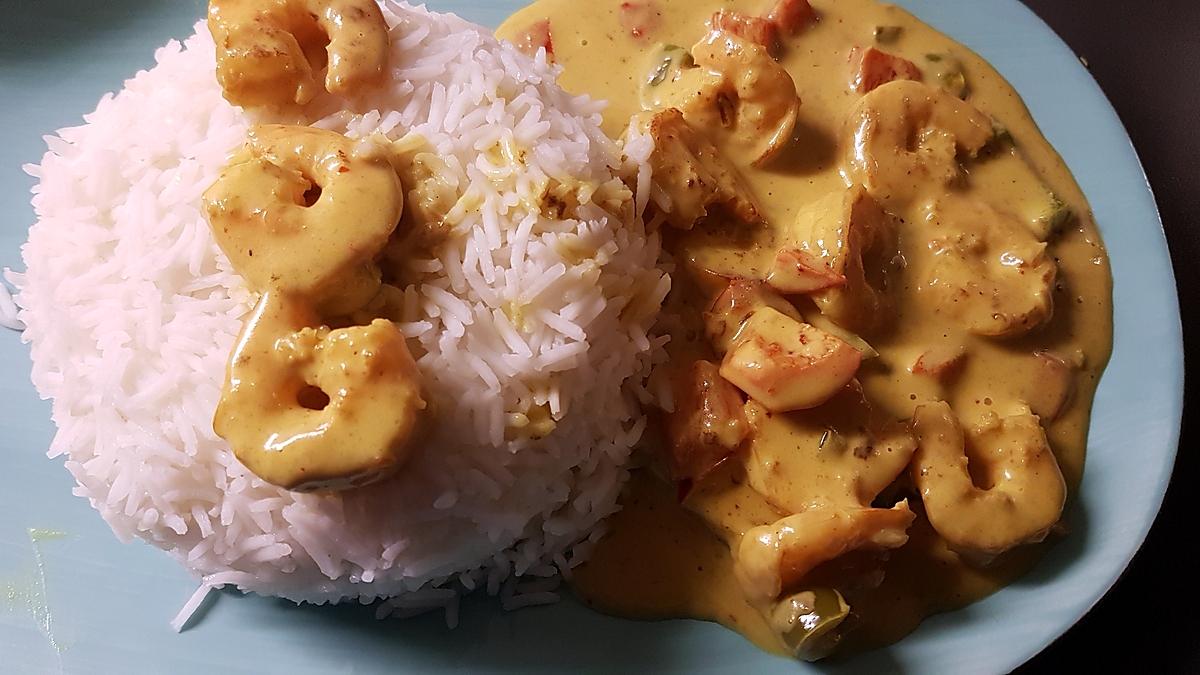 recette Curry de Crevettes Aux Poivrons et Lait de Coco