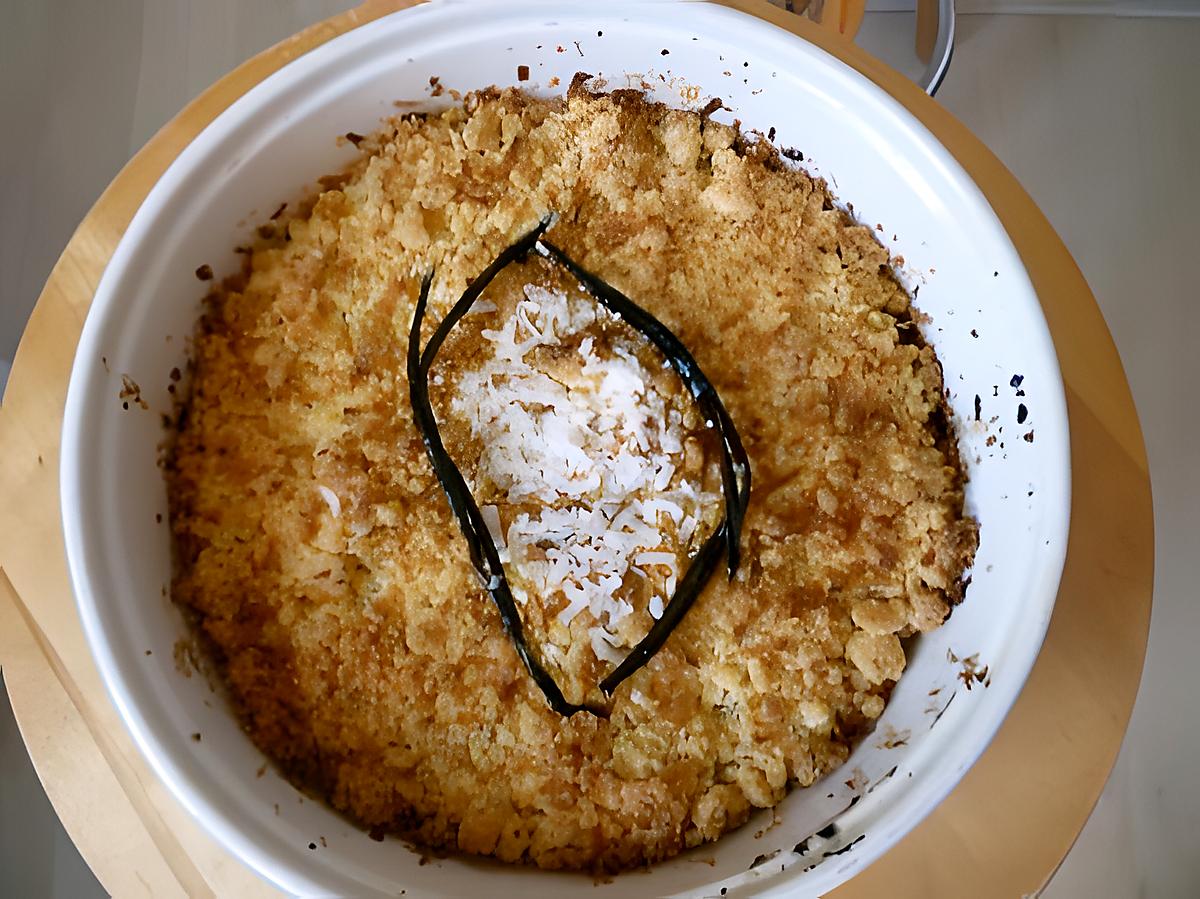 recette Crumble ananas et noix de coco