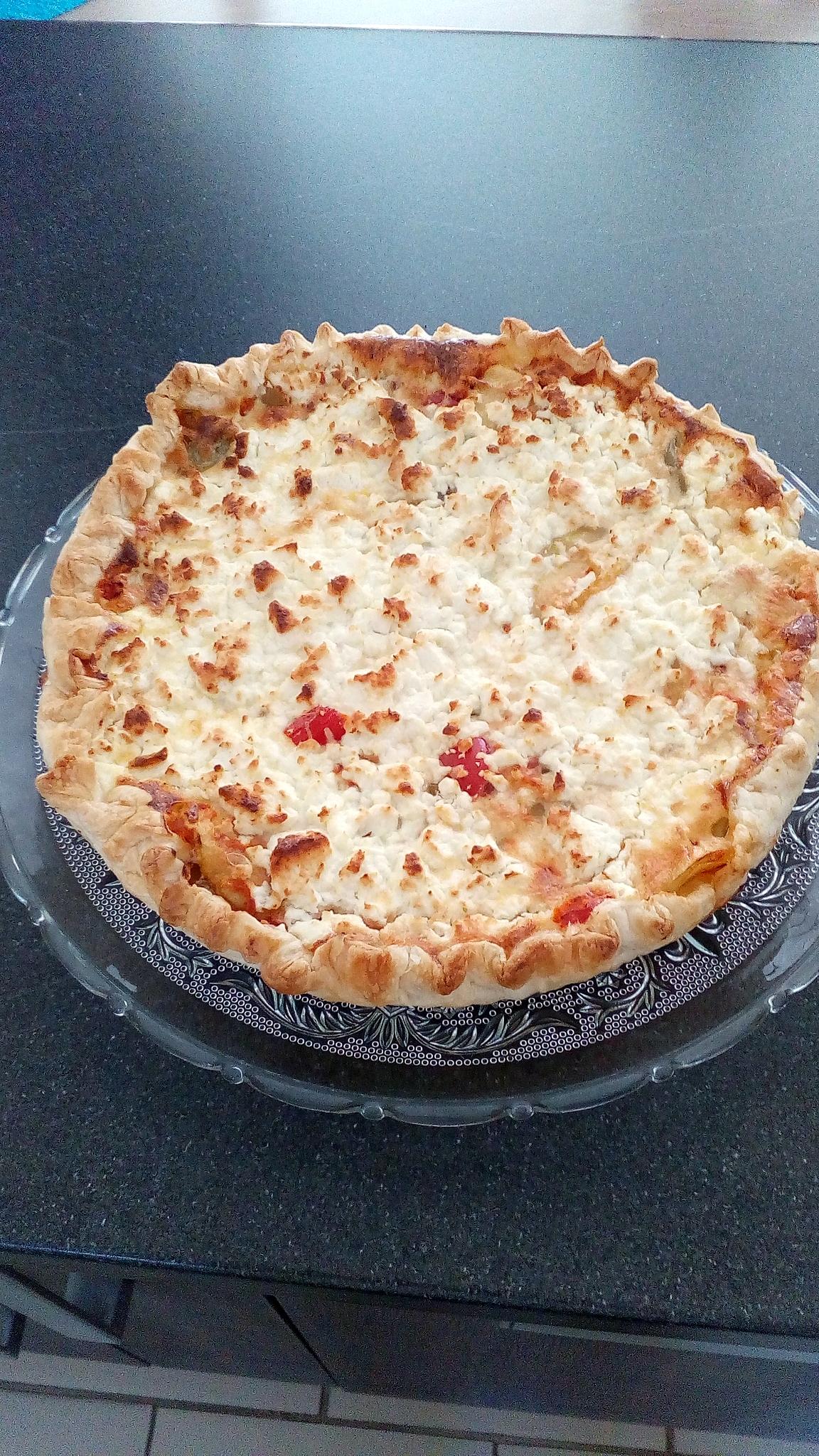 recette quiche aux légumes-lardons -feta