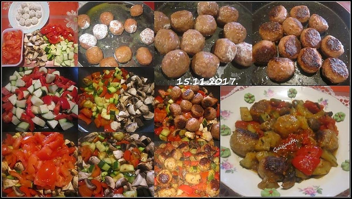 recette Boulettes de viandes aux légumes printanier.