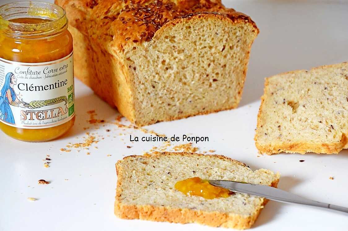 Pain au lait, aux graines de lin et linette, sans beurre