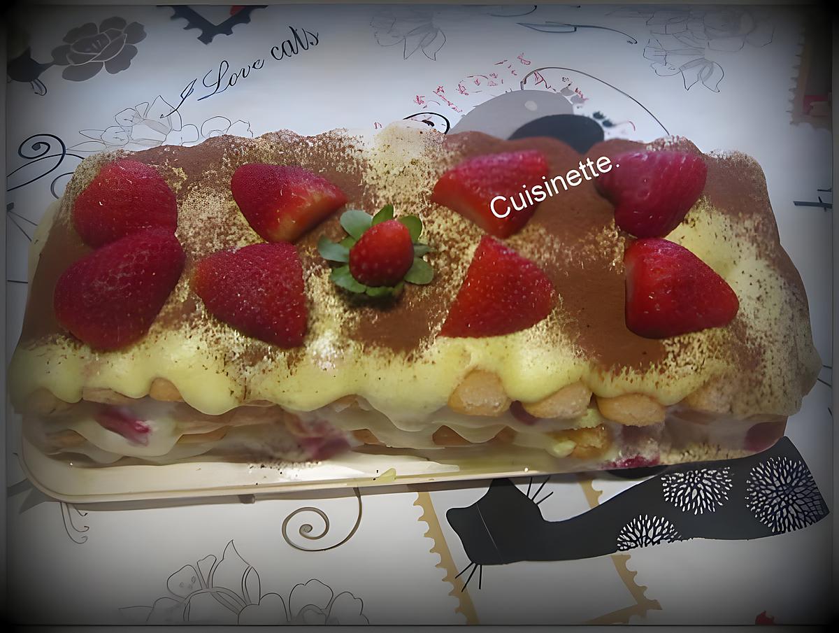 recette Tiramisu mascarpone aux fraises.