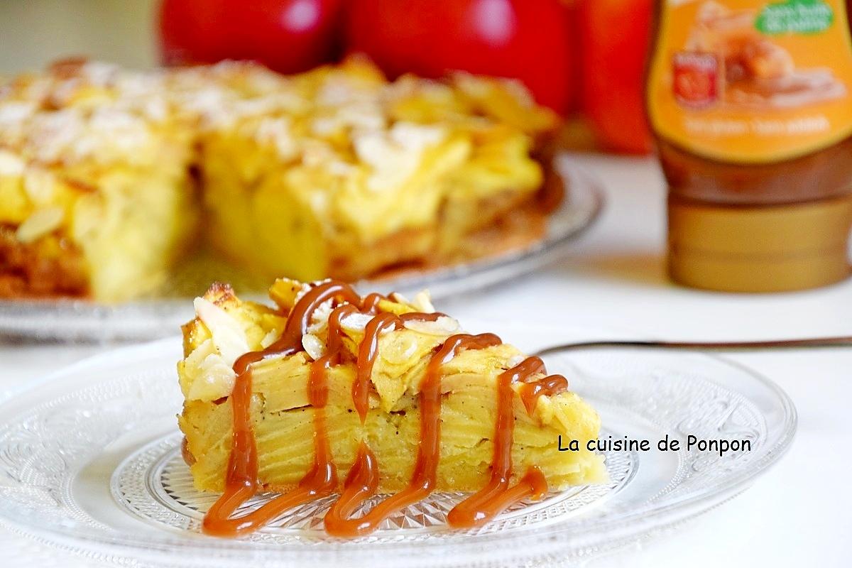 recette Gâteau invisible aux pommes et combava et son filet de caramel au beurre salé Raffolé