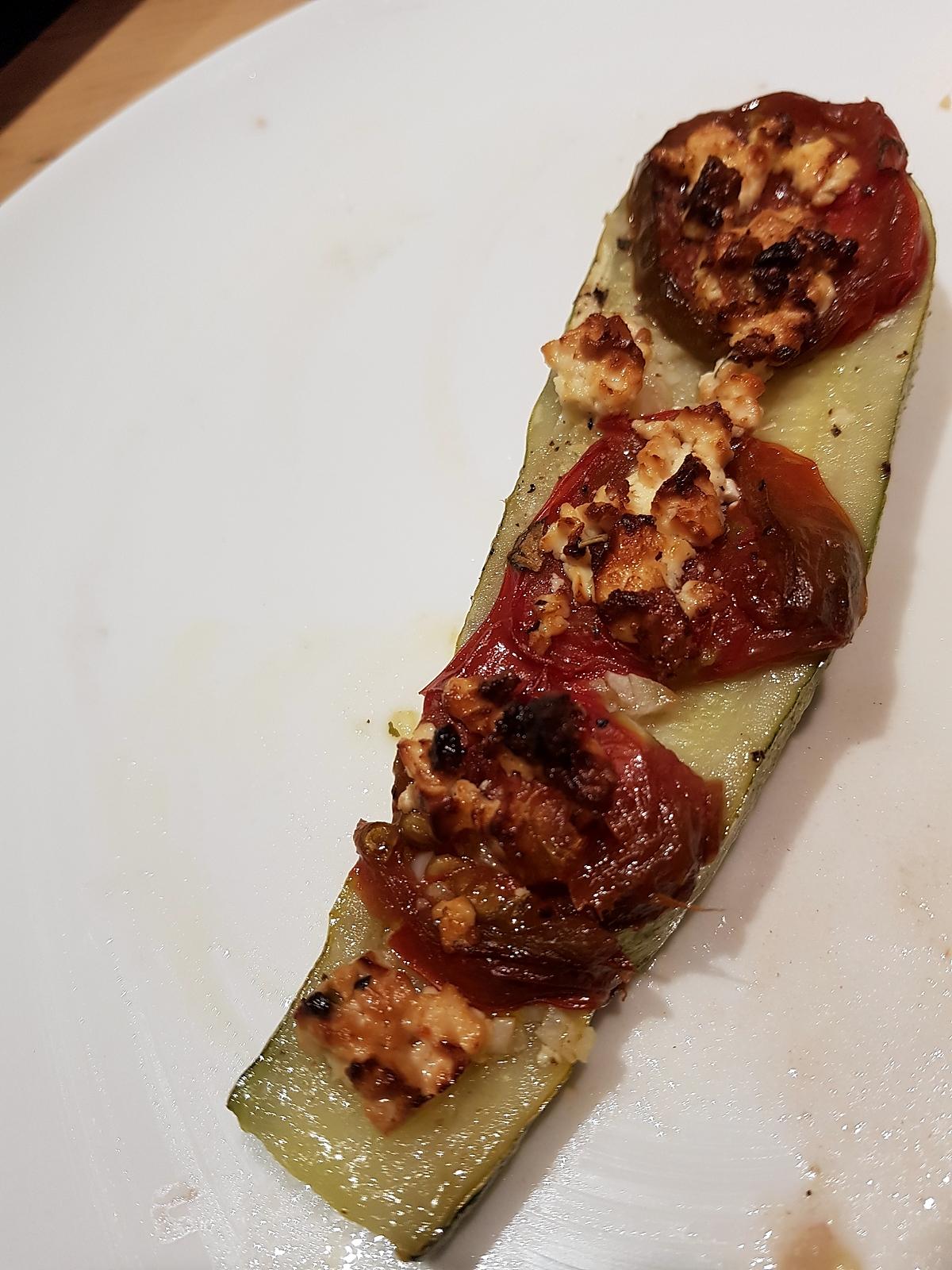 recette Tartine de Courgette Tomate Fêta