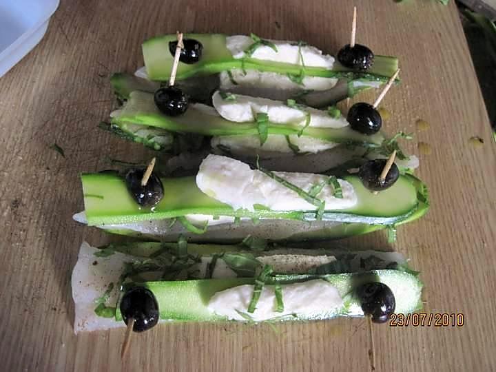 recette Filets de sole aux courgettes et mozzarella.cuisinette