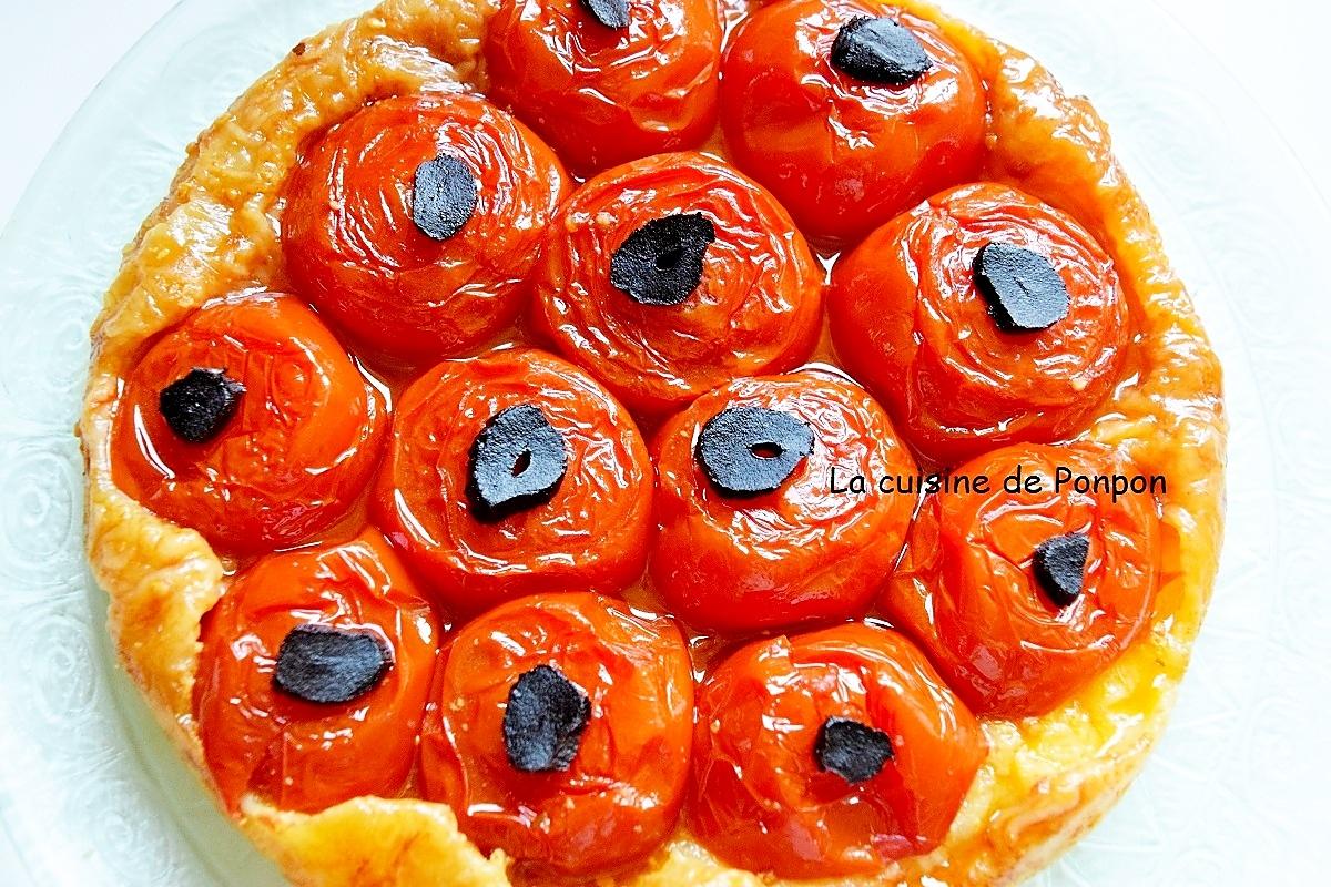 recette Tatin de tomates et ail noir, végétarien