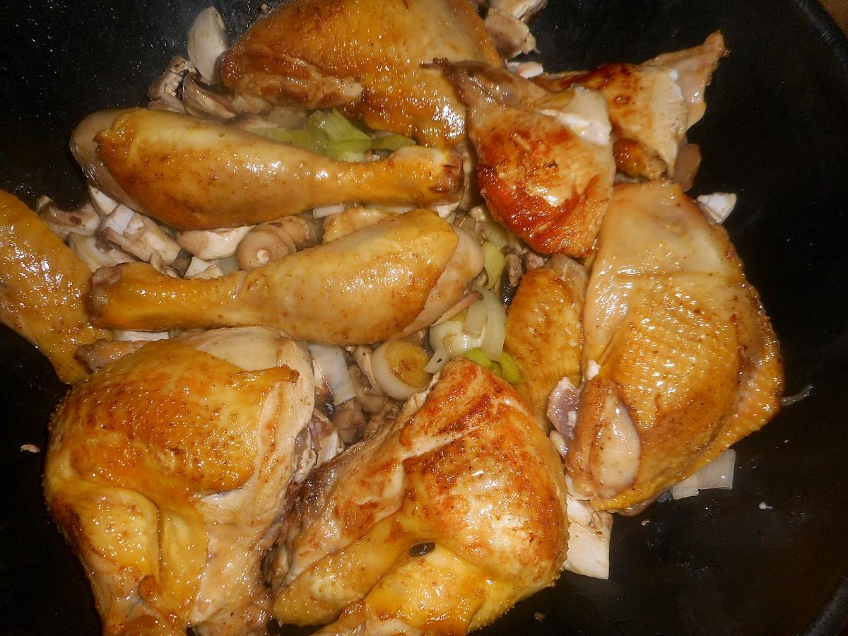 recette Poulet à la creme et aux champignons