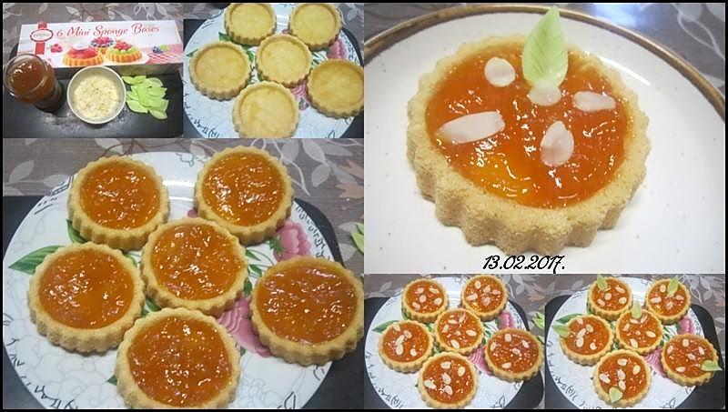 recette Tartelettes à la confiture aux abricots allégées.