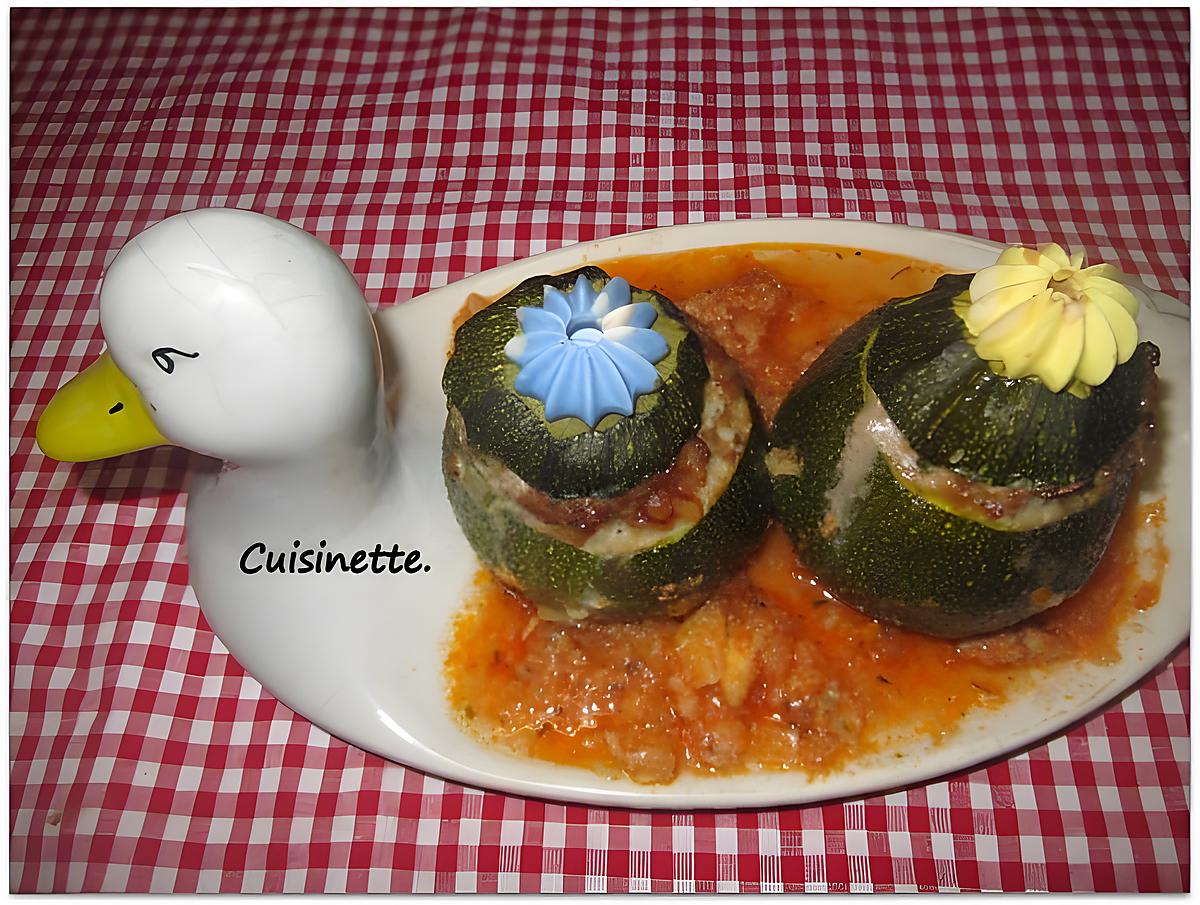 recette Courgettes rondes farcies.