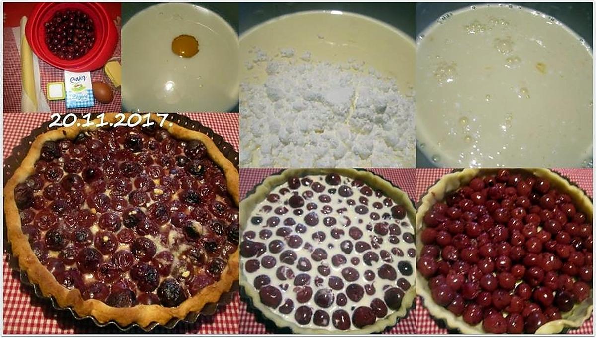 recette Tarte aux griottes à la crème fraiche.