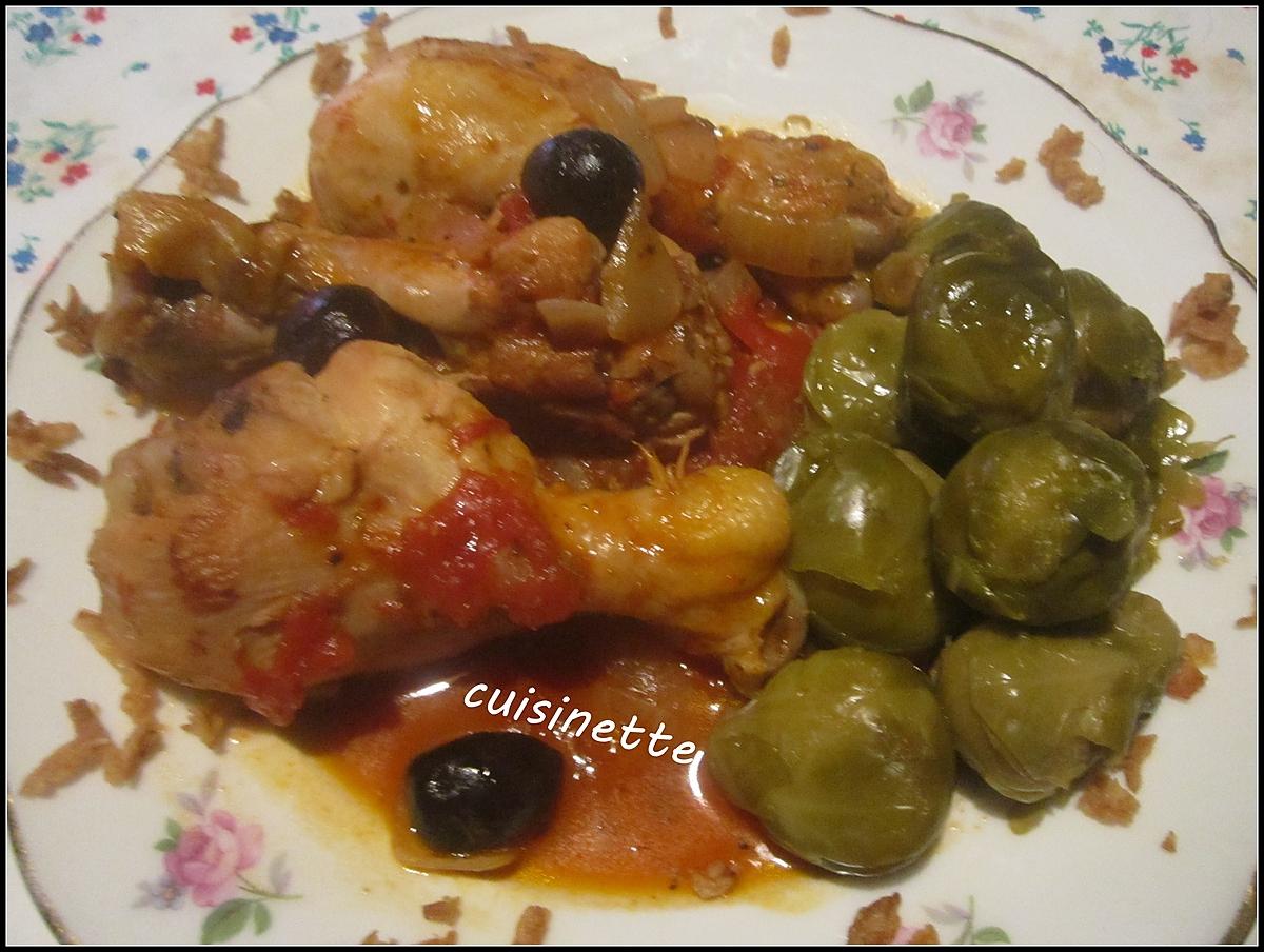 recette Pilons de poulet sauce tomates.