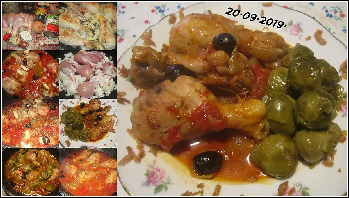 recette Pilons de poulet sauce tomates.