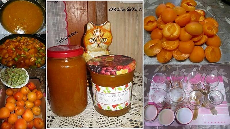 recette Confiture d'abricots.rhubarbe.