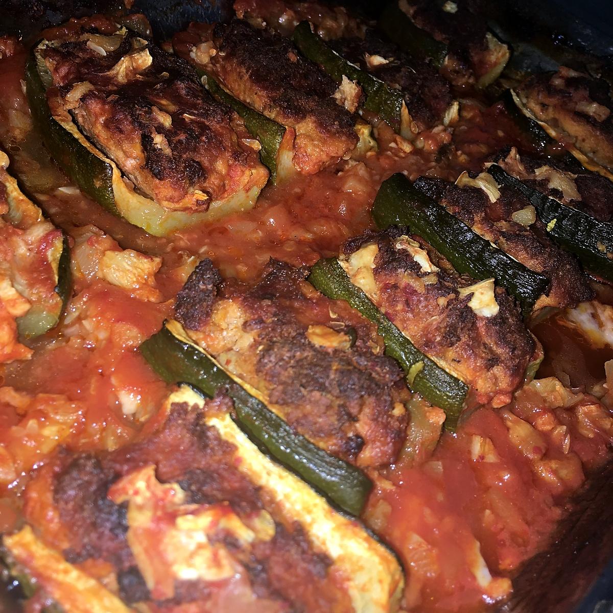 recette Courgettes farcis a la dinde et au chorizo