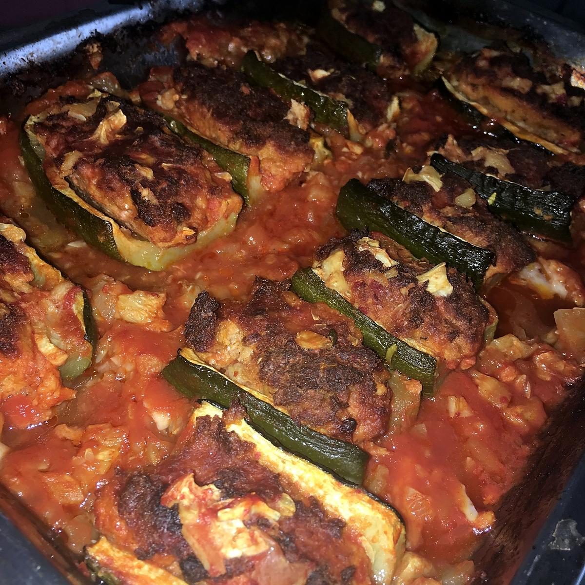 recette Courgettes farcis a la dinde et au chorizo