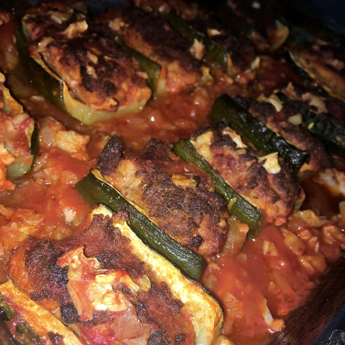 recette Courgettes farcis a la dinde et au chorizo