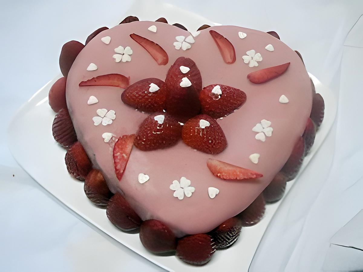 recette GÂTEAU  CŒUR DE SAINT VALENTIN .