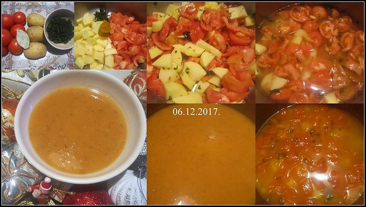 recette Soupe aux tomates et pommes de terre.