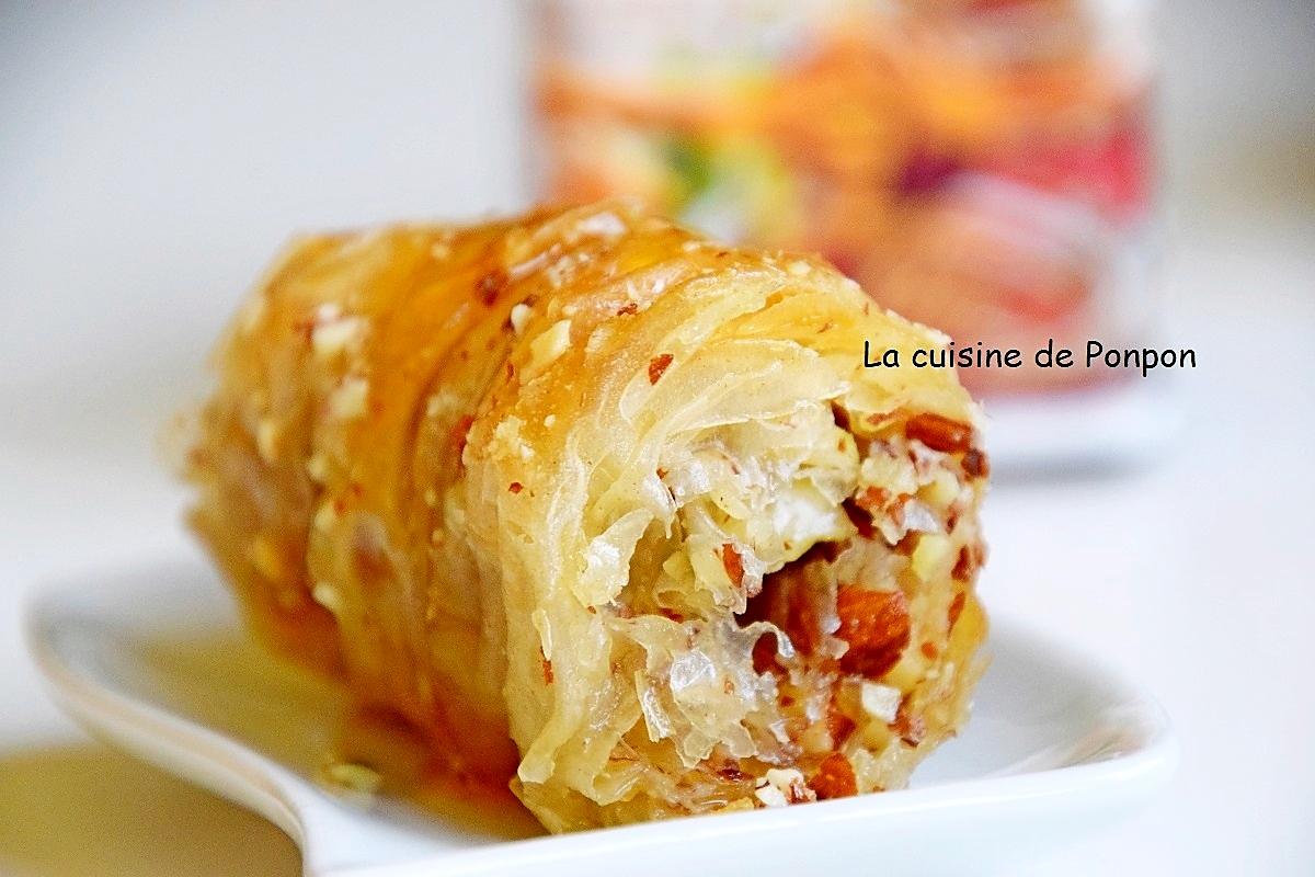 recette Baklava rolls aux amandes et miel du Maroc