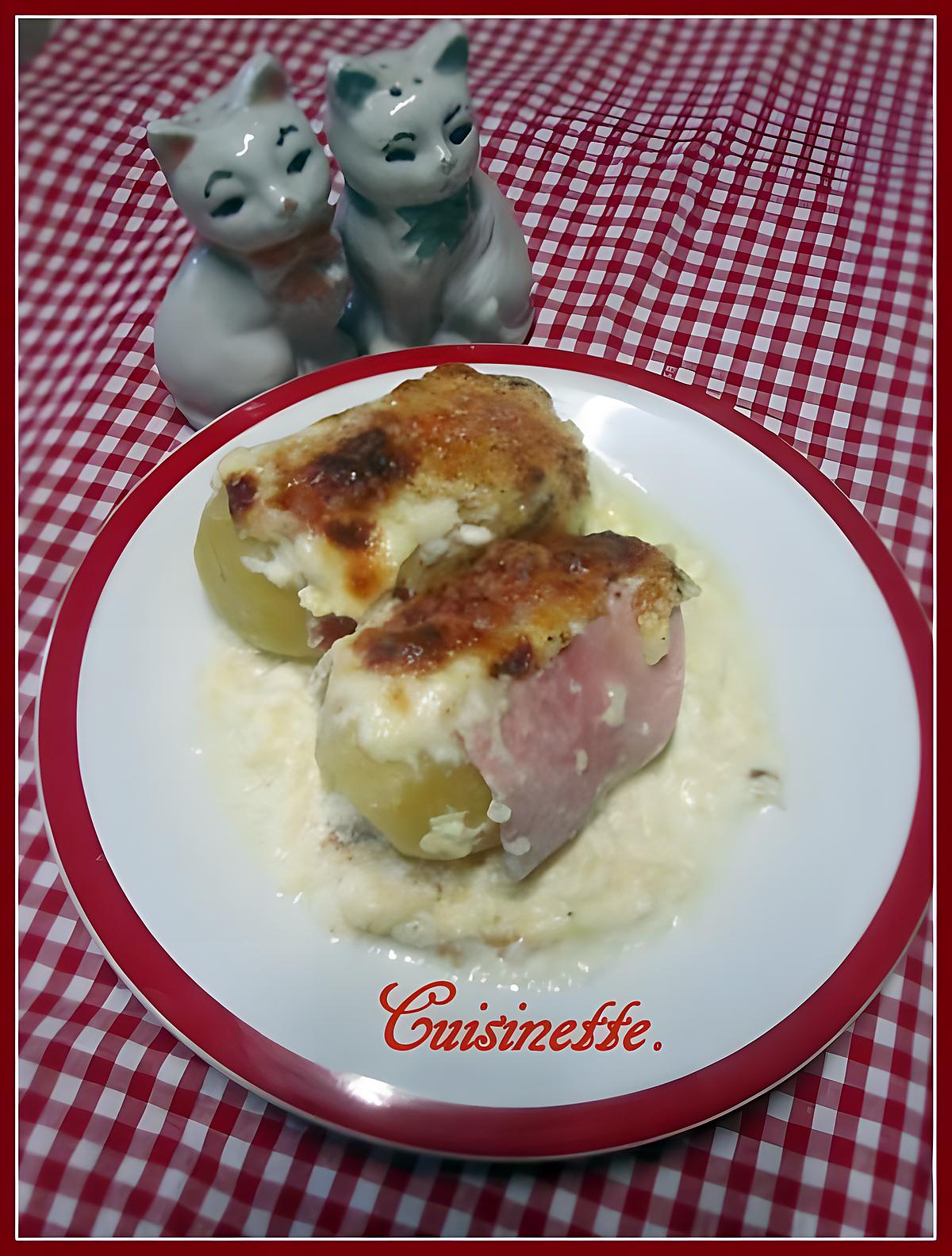 recette Pommes de terre au jambon.gratinées.