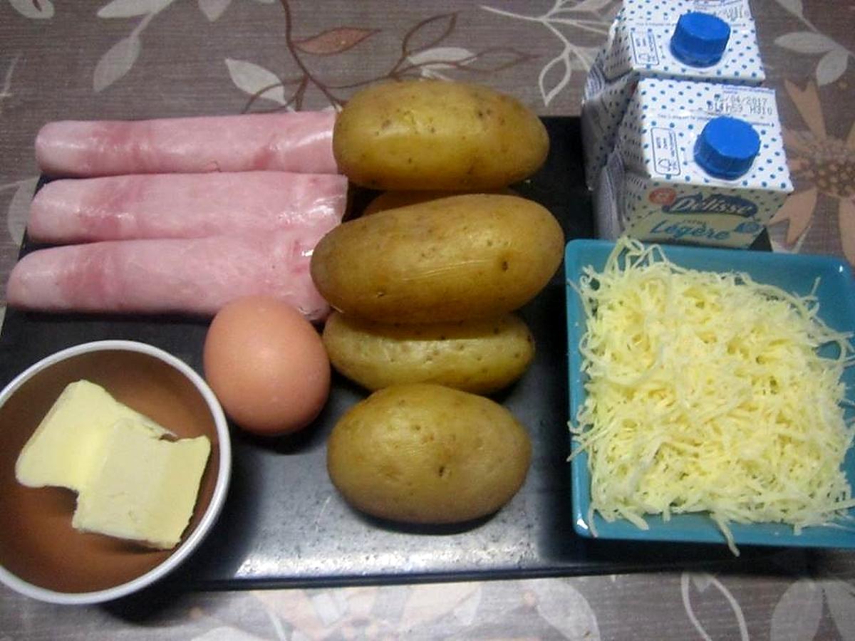 recette Pommes de terre au jambon.gratinées.