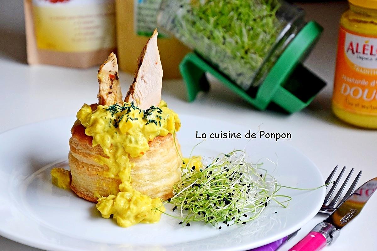 recette Vol au vent aux courgettes, bâtonnets de filet de pintade, sauce au curry royal