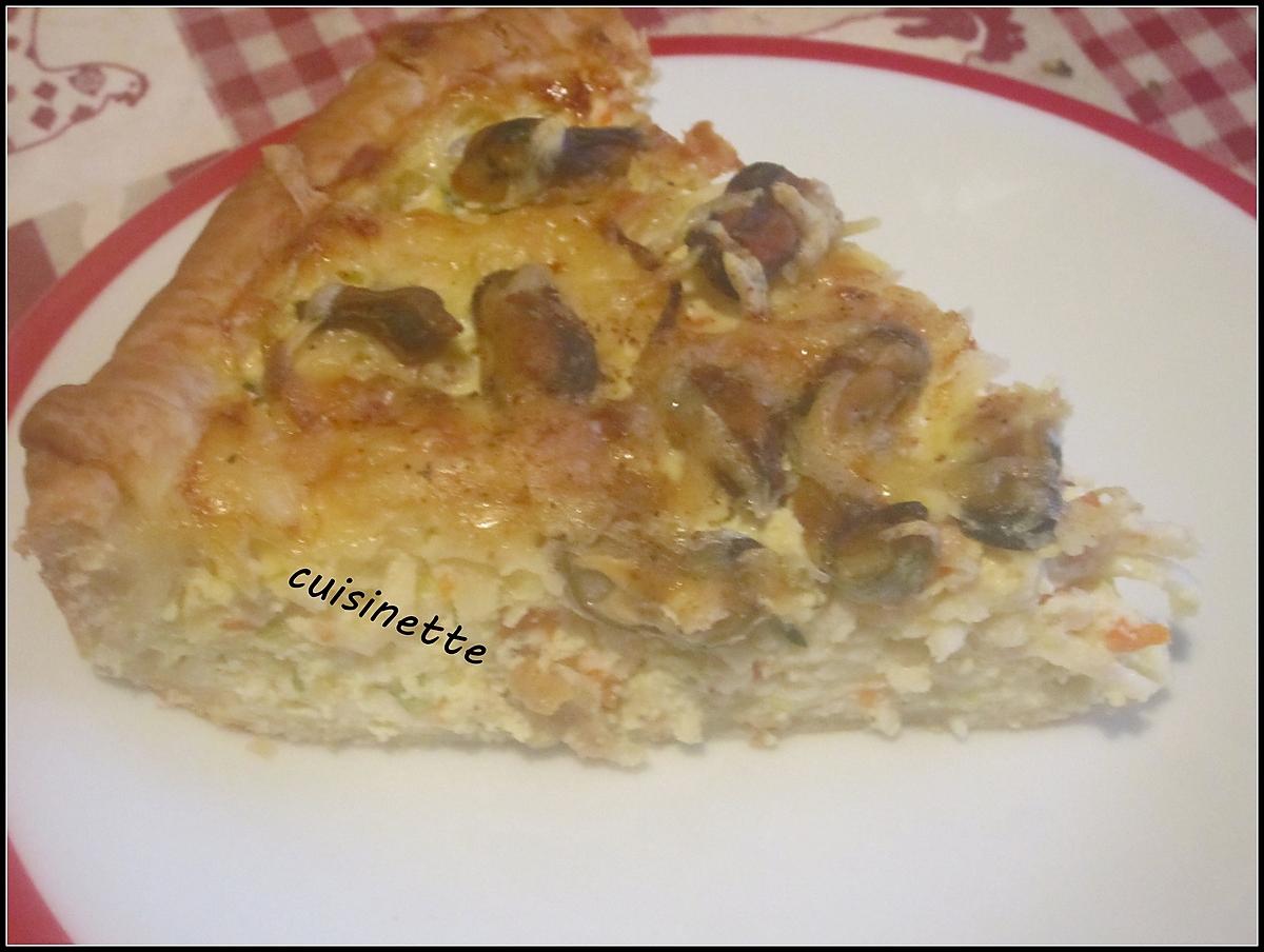 recette quiche ricotta aux crustacés,courgette.