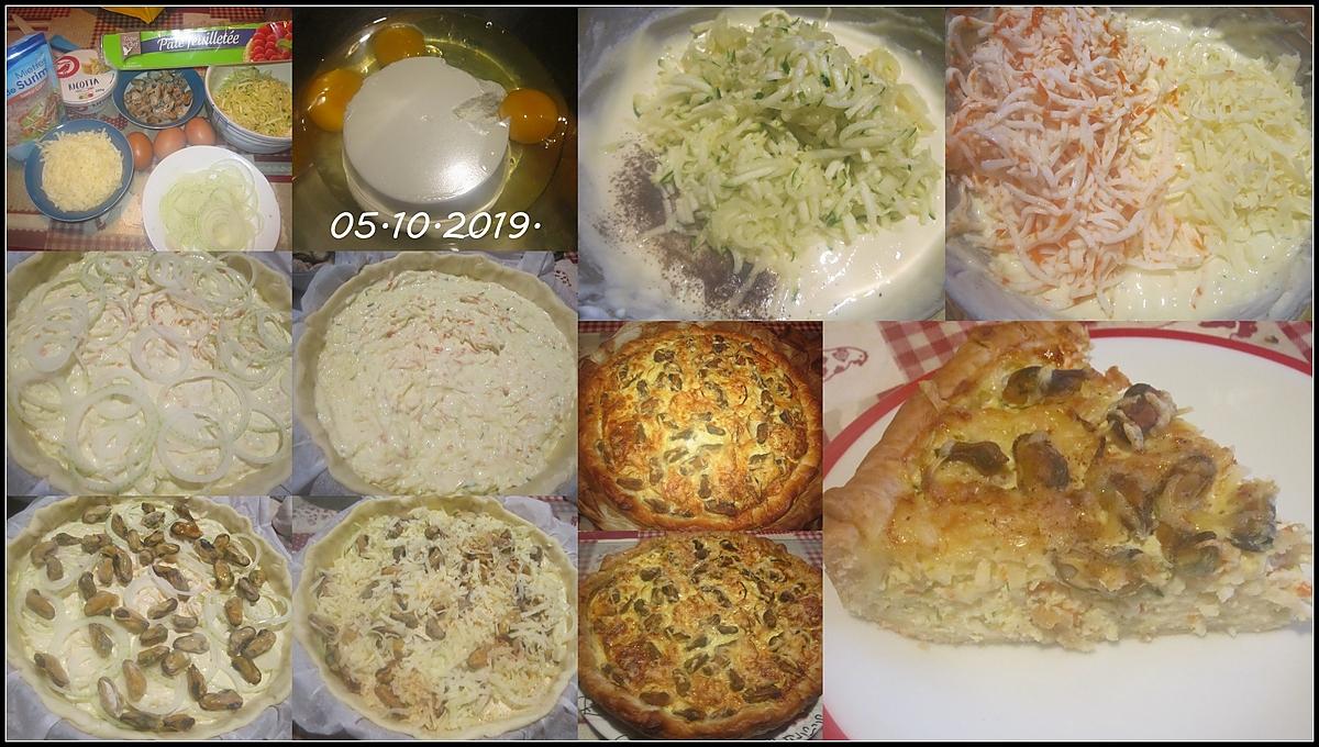 recette quiche ricotta aux crustacés,courgette.