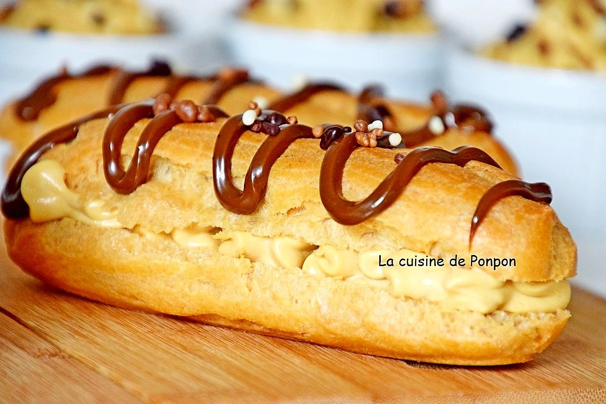 recette Eclair garni de crème à la confiture de lait Raffolé