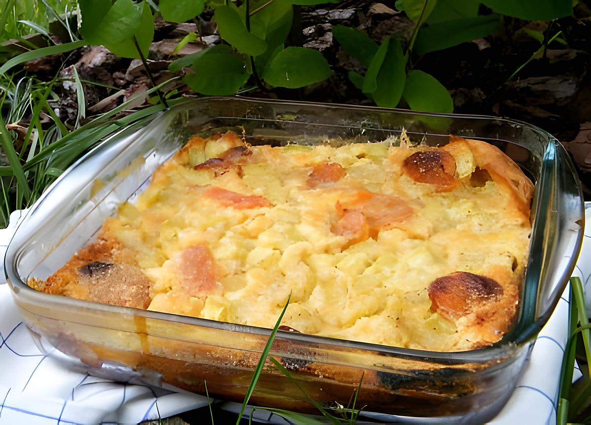 recette Ooo Clafoutis à la rhubarbe , cannelle et abricots sechés ooO