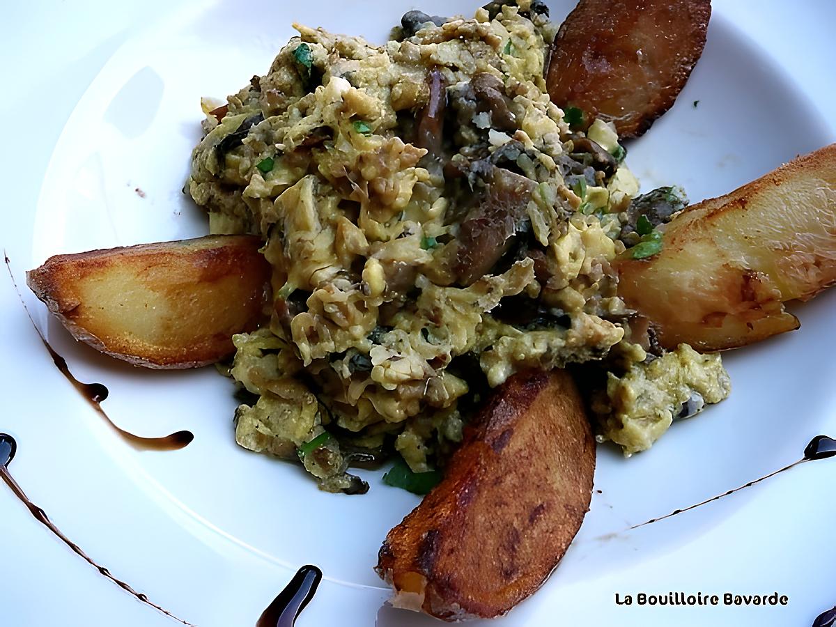 recette œufs brouillés aux cèpes