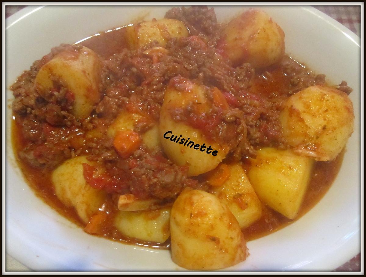 recette Pommes de terre à la bolognaise.