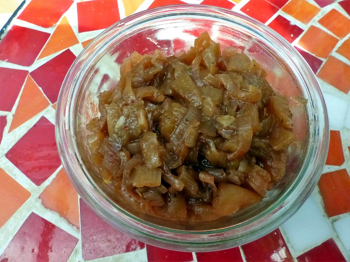 recette Confit d'echalote à la pomme granny