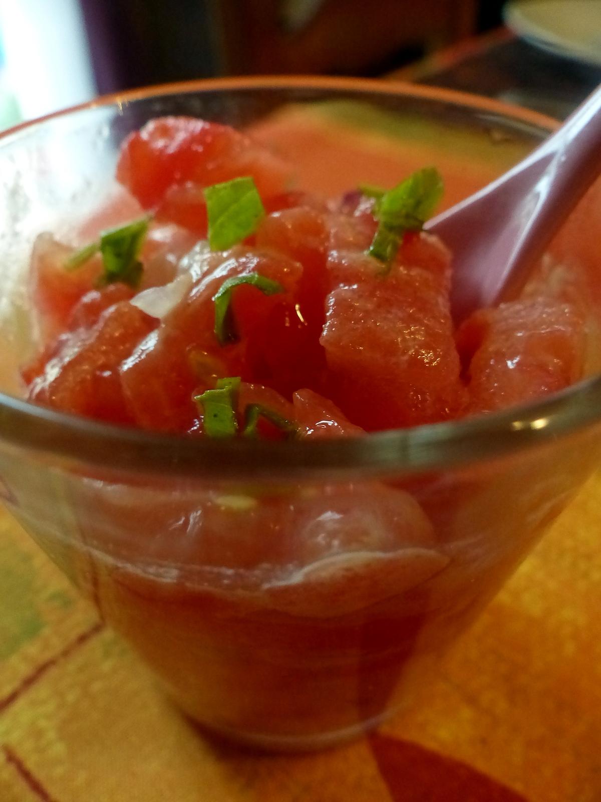 recette Carpaccio de tomates en verrine au citron vert