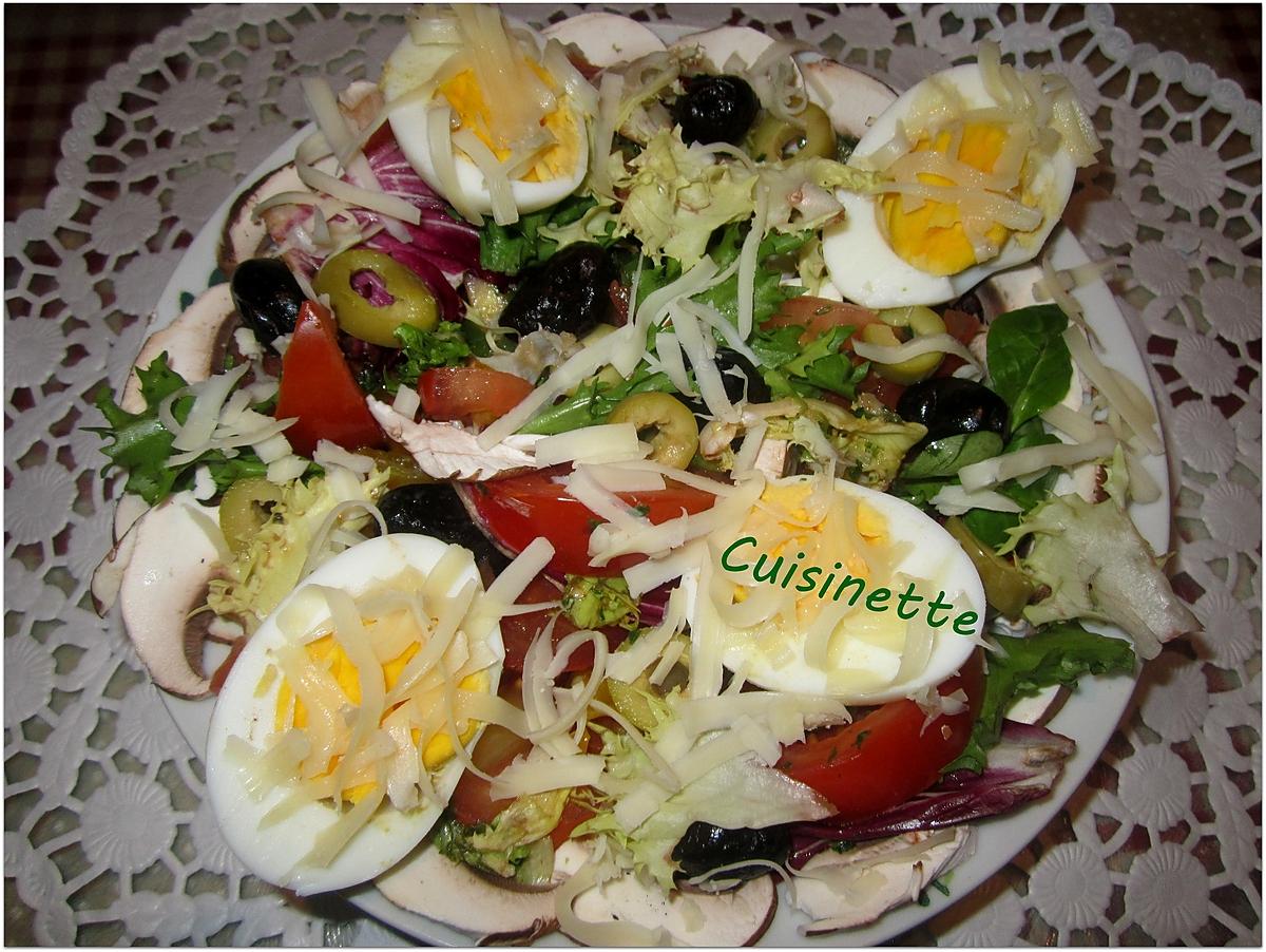 recette Salade aux milles couleurs & oeufs.